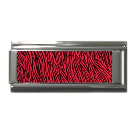 Red Zebra Stripes Superlink Italian Charm (9mm) from ArtsNow.com Front