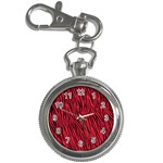 Red Zebra Stripes Key Chain Watch