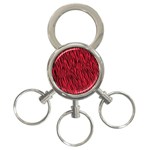 Red Zebra Stripes 3-Ring Key Chain