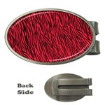 Red Zebra Stripes Money Clip (Oval)