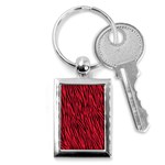 Red Zebra Stripes Key Chain (Rectangle)