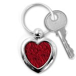 Red Zebra Stripes Key Chain (Heart)