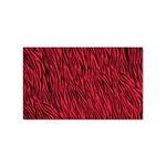 Red Zebra Stripes Sticker (Rectangular)