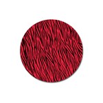 Red Zebra Stripes Magnet 3  (Round)