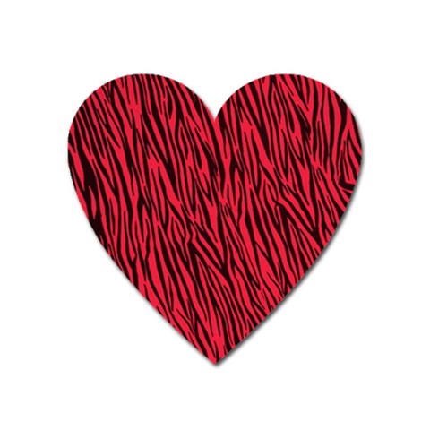 Red Zebra Stripes Magnet (Heart) from ArtsNow.com Front