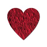 Red Zebra Stripes Magnet (Heart)