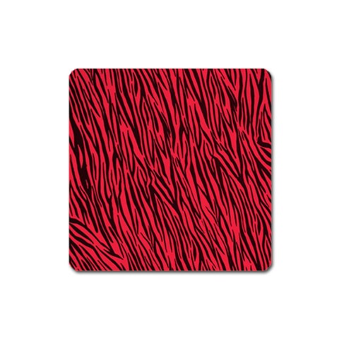 Red Zebra Stripes Magnet (Square) from ArtsNow.com Front