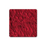 Red Zebra Stripes Magnet (Square)