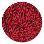 Red Zebra Stripes Magnet 5  (Round)