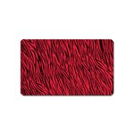 Red Zebra Stripes Magnet (Name Card)