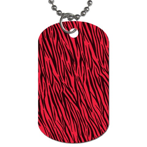 Red Zebra Stripes Dog Tag (One Side) from ArtsNow.com Front