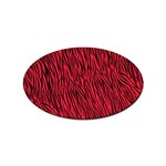 Red Zebra Stripes Sticker Oval (10 pack)