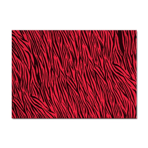 Red Zebra Stripes Sticker A4 (10 pack) from ArtsNow.com Front