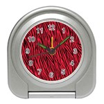 Red Zebra Stripes Travel Alarm Clock