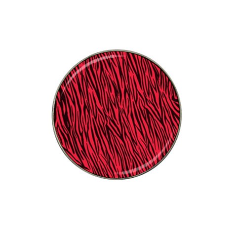 Red Zebra Stripes Hat Clip Ball Marker from ArtsNow.com Front