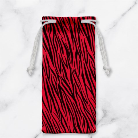 Red Zebra Stripes Jewelry Bag from ArtsNow.com Front