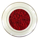 Red Zebra Stripes Porcelain Plate