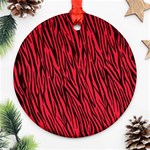 Red Zebra Stripes Round Ornament (Two Sides)