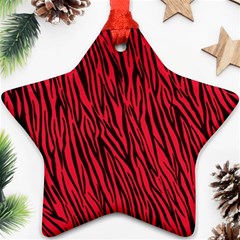 Red Zebra Stripes Star Ornament (Two Sides) from ArtsNow.com Front