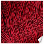 Red Zebra Stripes Canvas 12  x 12 