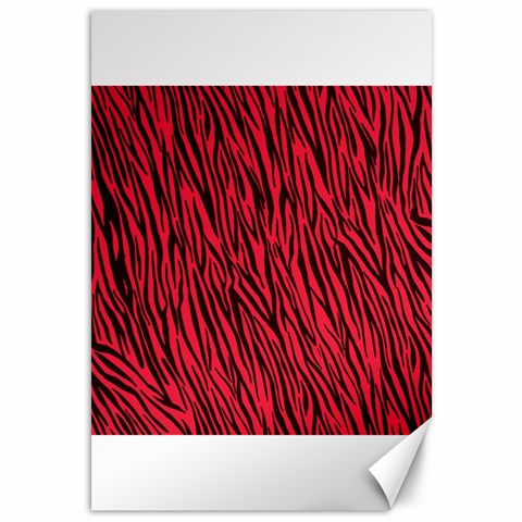 Red Zebra Stripes Canvas 12  x 18  from ArtsNow.com 11.88 x17.36  Canvas - 1