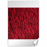 Red Zebra Stripes Canvas 12  x 18 