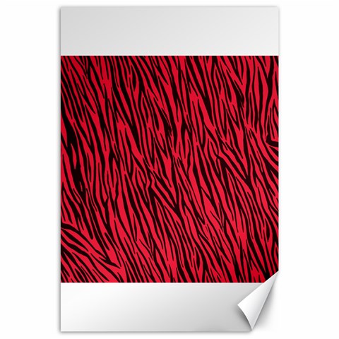 Red Zebra Stripes Canvas 24  x 36  from ArtsNow.com 23.35 x34.74  Canvas - 1