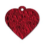 Red Zebra Stripes Dog Tag Heart (One Side)