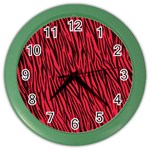 Red Zebra Stripes Color Wall Clock