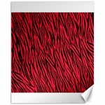 Red Zebra Stripes Canvas 11  x 14 