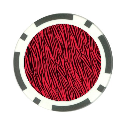 Red Zebra Stripes Poker Chip Card Guard from ArtsNow.com Front