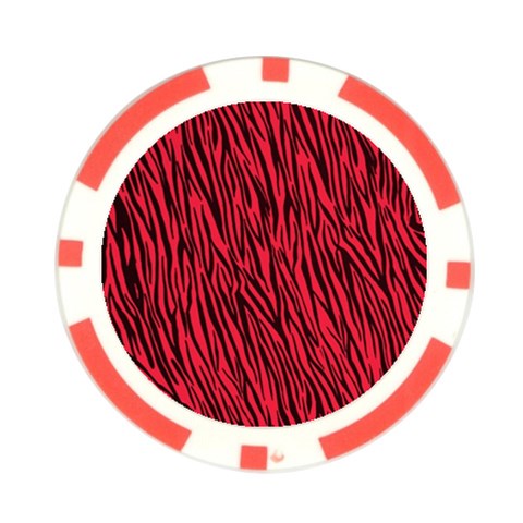 Red Zebra Stripes Poker Chip Card Guard from ArtsNow.com Front