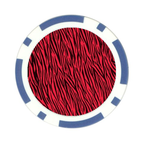 Red Zebra Stripes Poker Chip Card Guard from ArtsNow.com Front