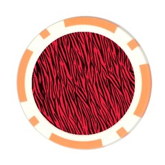 Red Zebra Stripes Poker Chip Card Guard from ArtsNow.com Front