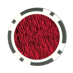 Red Zebra Stripes Poker Chip Card Guard from ArtsNow.com Back