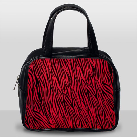 Red Zebra Stripes Classic Handbag (Two Sides) from ArtsNow.com Back