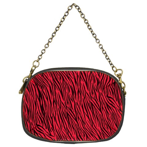 Red Zebra Stripes Chain Purse (One Side) from ArtsNow.com Front