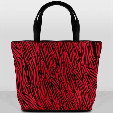 Red Zebra Stripes Bucket Bag from ArtsNow.com Front