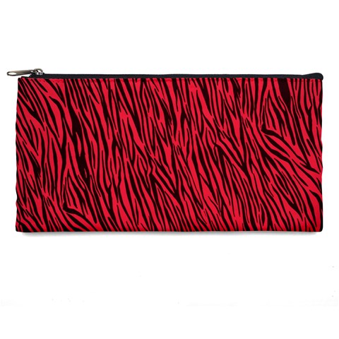 Red Zebra Stripes Pencil Case from ArtsNow.com Front