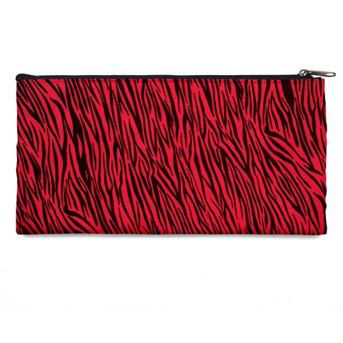 Red Zebra Stripes Pencil Case from ArtsNow.com Back