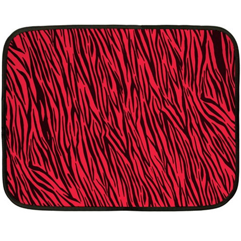 Red Zebra Stripes Double Sided Fleece Blanket (Mini) from ArtsNow.com 35 x27  Blanket Back