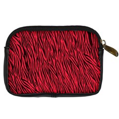 Red Zebra Stripes Digital Camera Leather Case from ArtsNow.com Back