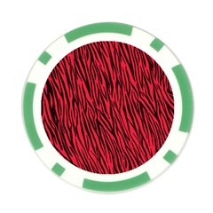 Red Zebra Stripes Poker Chip Card Guard (10 pack) from ArtsNow.com Front