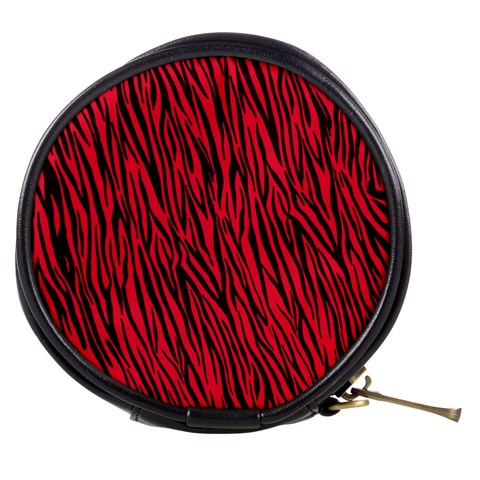 Red Zebra Stripes Mini Makeup Bag from ArtsNow.com Front