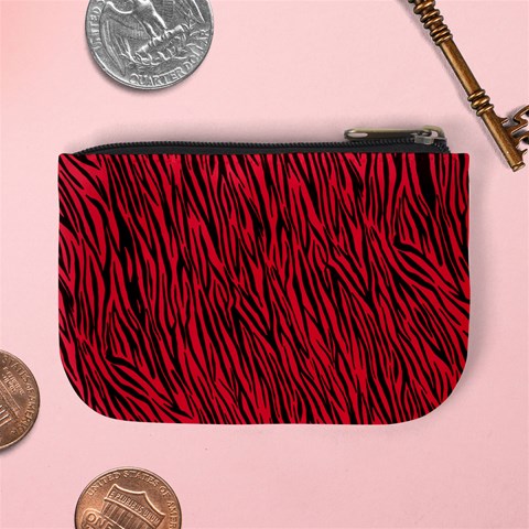 Red Zebra Stripes Mini Coin Purse from ArtsNow.com Back