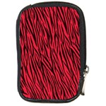 Red Zebra Stripes Compact Camera Leather Case