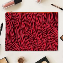 Red Zebra Stripes Cosmetic Bag (XL) from ArtsNow.com Front