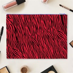 Red Zebra Stripes Cosmetic Bag (XL) from ArtsNow.com Back