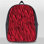 Red Zebra Stripes School Bag (Large)