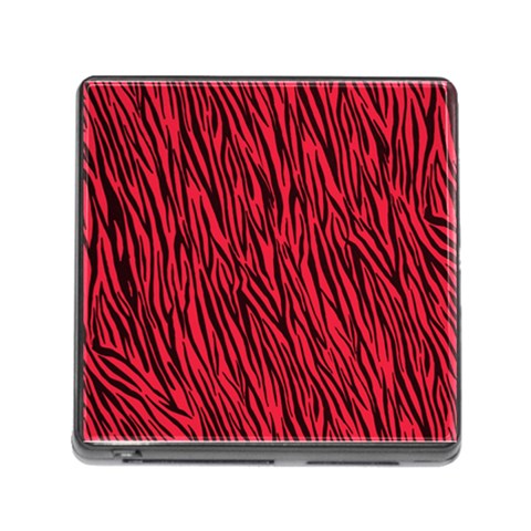 Red Zebra Stripes Memory Card Reader (Square) from ArtsNow.com Front